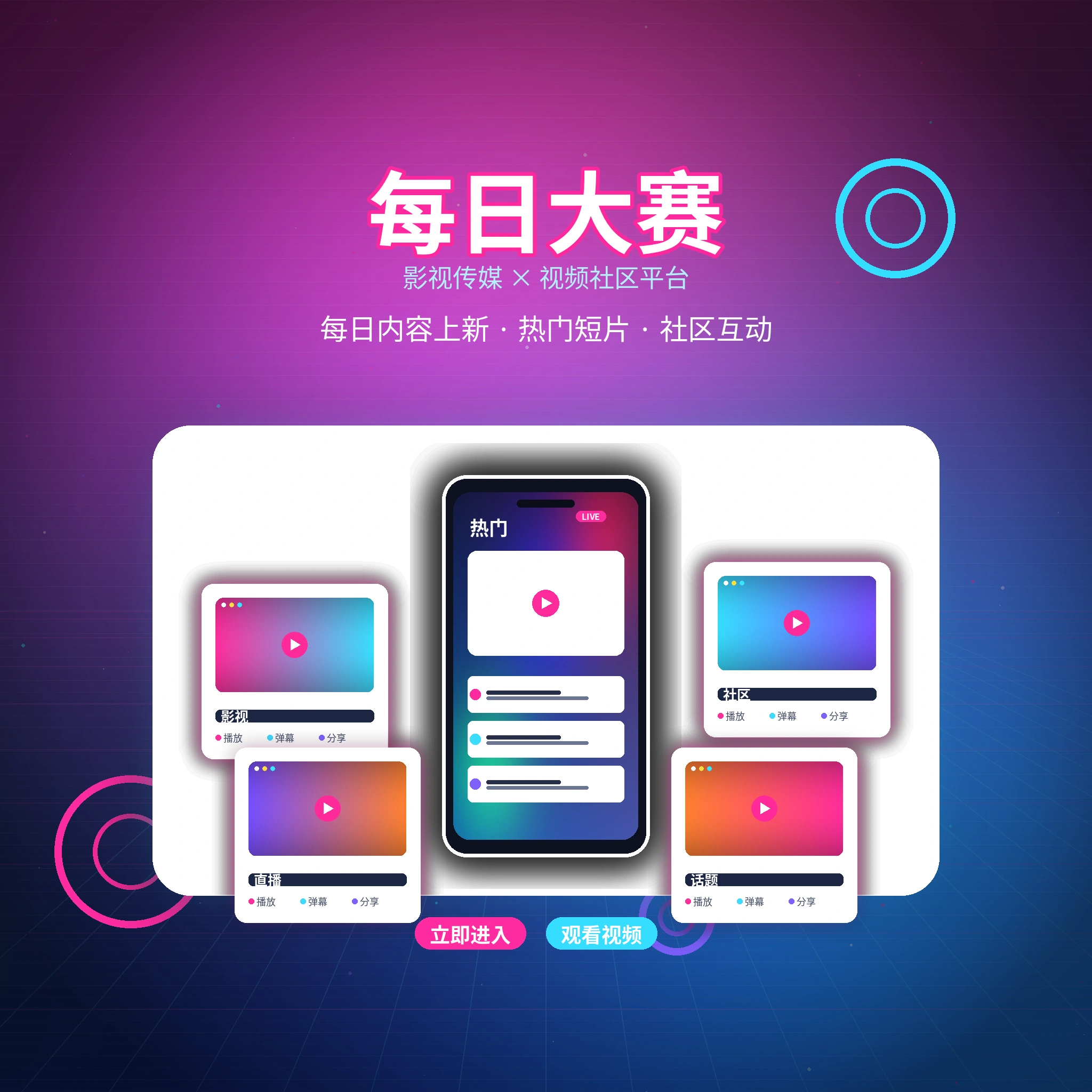 每日大赛影视传媒与视频社区平台介绍